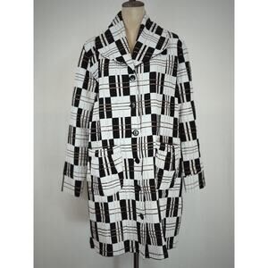NWT Sassy BOUTIQUE #13203 Black & White Knee Length Jacket / Coat #0218 LARGE225